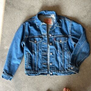 Levi's Ex-boyfriend Denim Trucker Jacket Color Neu Blue - Dark Wash